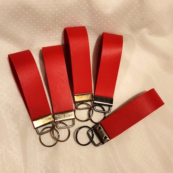 5/$25 Red Leather Key Fob keychain. - Picture 2 of 4